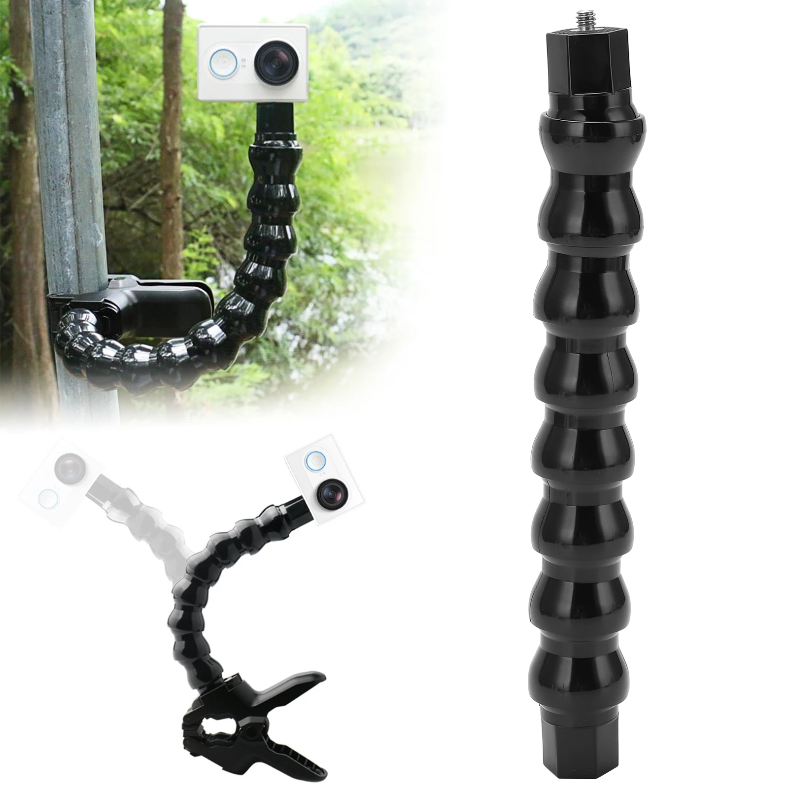 FLW 264 Flexible Monopod Gooseneck  Mount with 1/4in Screw Holes 8 Section Gooseneck Camera Mount 1/4 with Thread