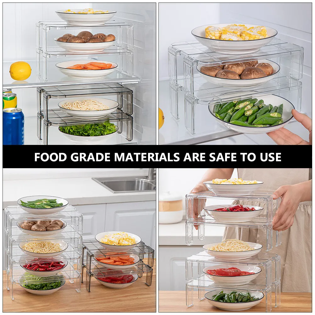 

Набор из 2-х прозрачных съемных полок-органайзеров для холодильника, кухни, стола и офиса