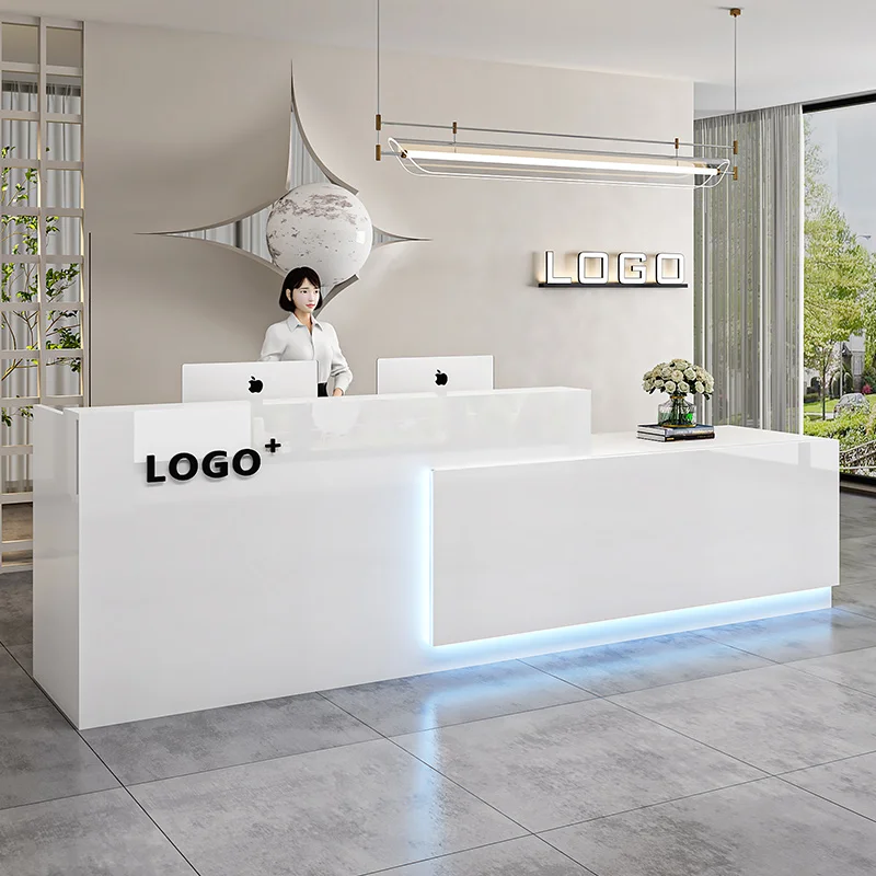 Luxury Cashier Reception Desks Salon Beauty Decor Unique Reception Desks Modern Display Recepción Negocio Commercial Furniture