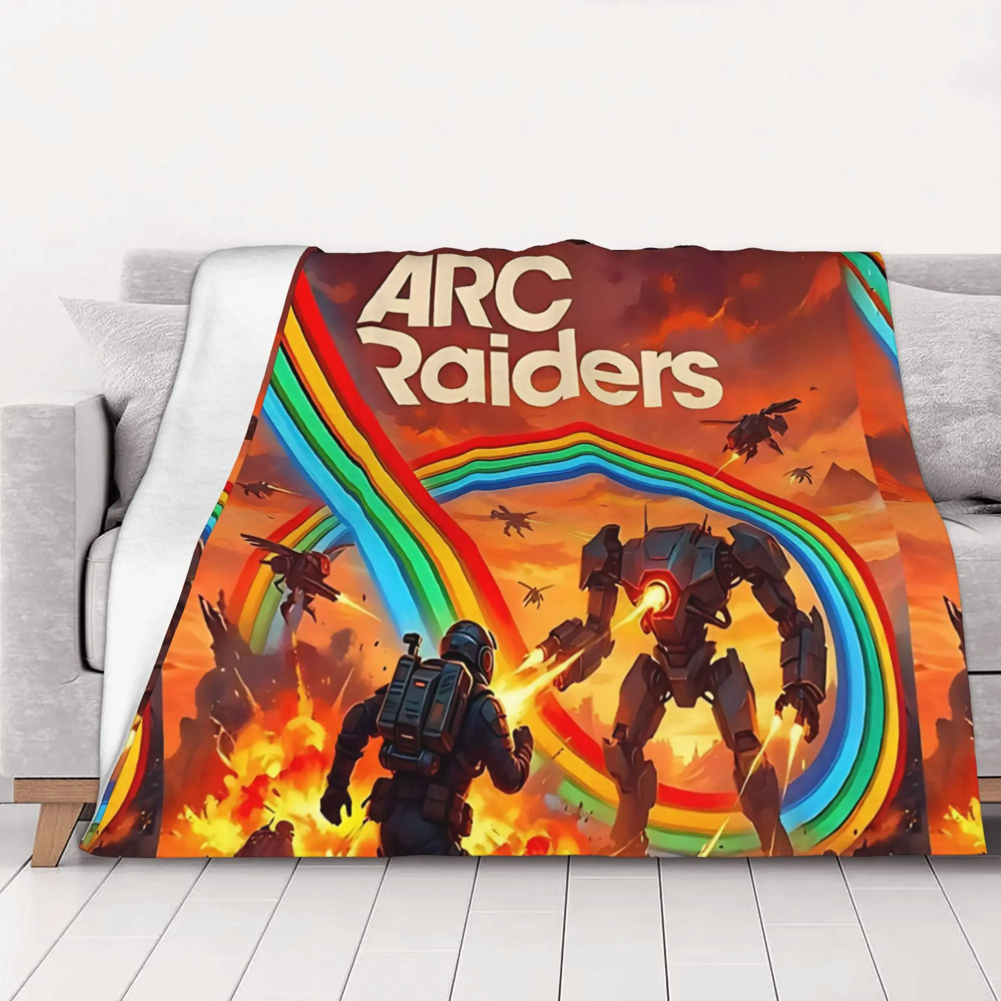 1PC Home Cute Room Decor Sci Fi Extraction Shooter  Blanket Throw Blanket Arc Raiders Novelty Warm Blanket All Season
