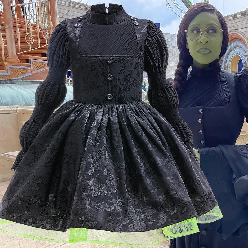 

Girl Princess Dress Magic Wicked Witch Cosplay Costume Birthday Party Stage Performance Costume Halloween Carnival Kids Dress Up
