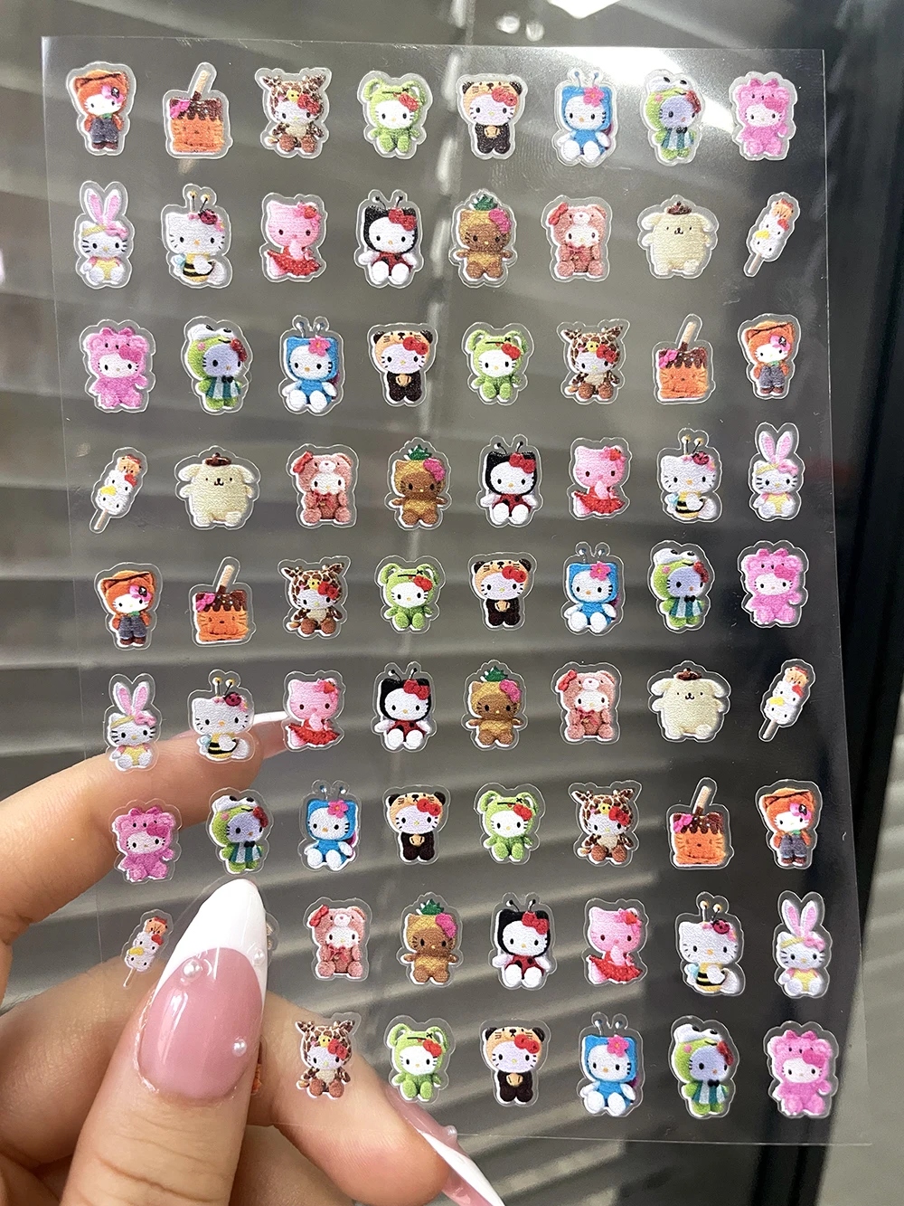 Cartoon zwarte huid Hawaii HelloKitty nagelsticker Y2K pittig meisje Kt plakboek decoratieve sliders diy stickers manicure decoratie