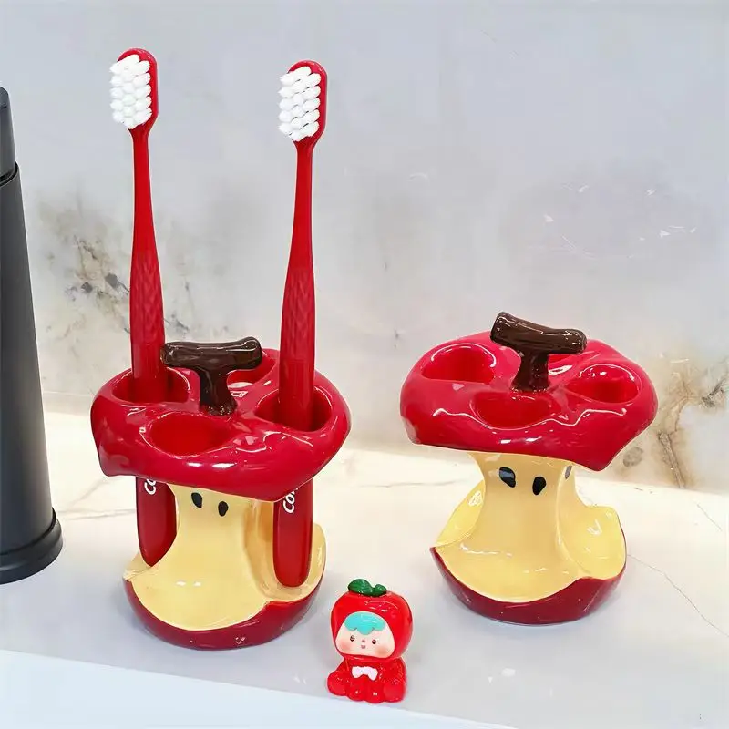 

Creative Ceramic Toothbrush Holder Non Slip Waterproof Makeup Brush Storage Durable Portable Toothpaste Storage Rack
