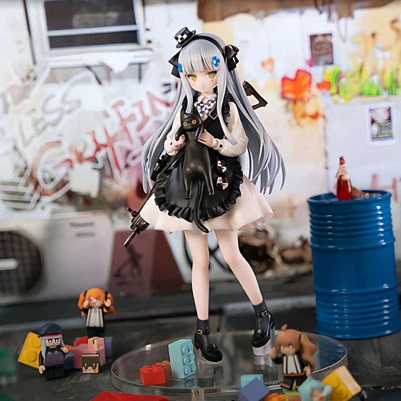 

21cm Girls' Frontline Hk416 Black Cat'S Gift Ver. Figure Cute Anime Collectible Model Girl Statue Cartoon Decor Toy Gifts