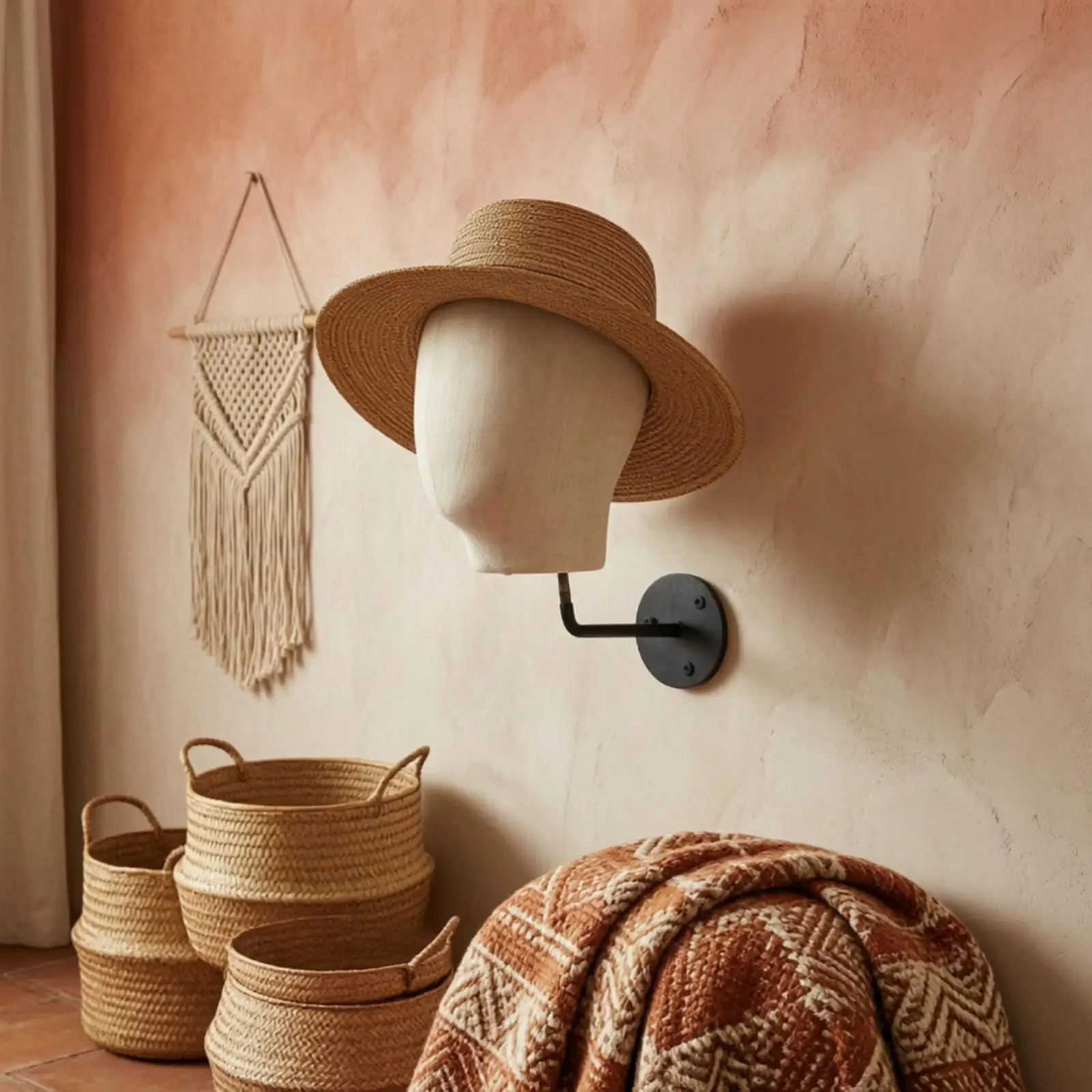 Boutique-Style Wall-Mounted Mannequin Head Easy to Install Mannequin Head with