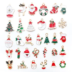 Random mix of 20 Christmas Drip alloy diy accessories Santa Claus Snowman bells Elk bracelet pendants