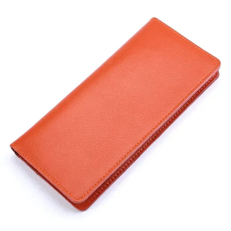 MJ01 Cow Split Leather Men Long Wallet Women  Purse Male Slim Money Bag Female Credit Card