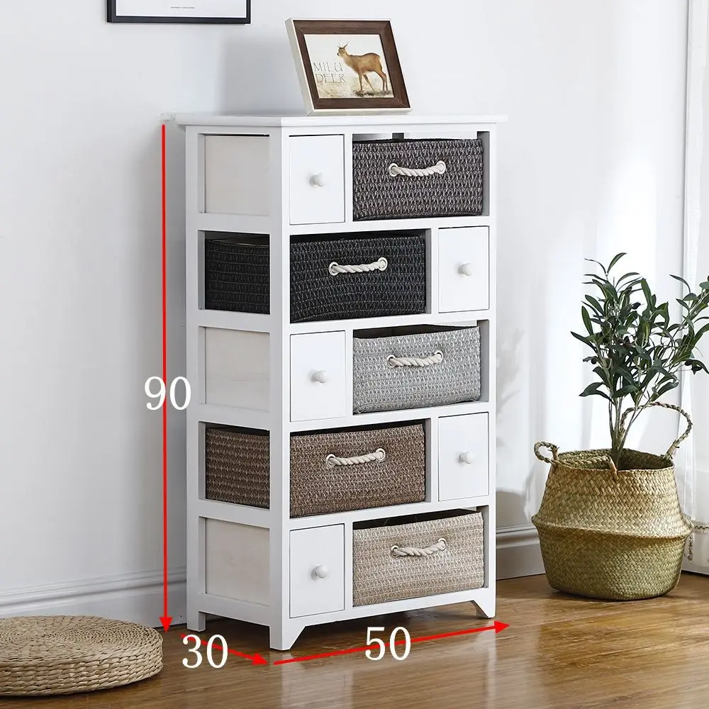 طاولة بجانب السرير بسيطة من الخشب الصلب، طاولة بجانب السرير لغرفة النوم البسيطة، خزانة تخزين قديمة، خزانة دلو، خزانة من الخيزران الرعوي