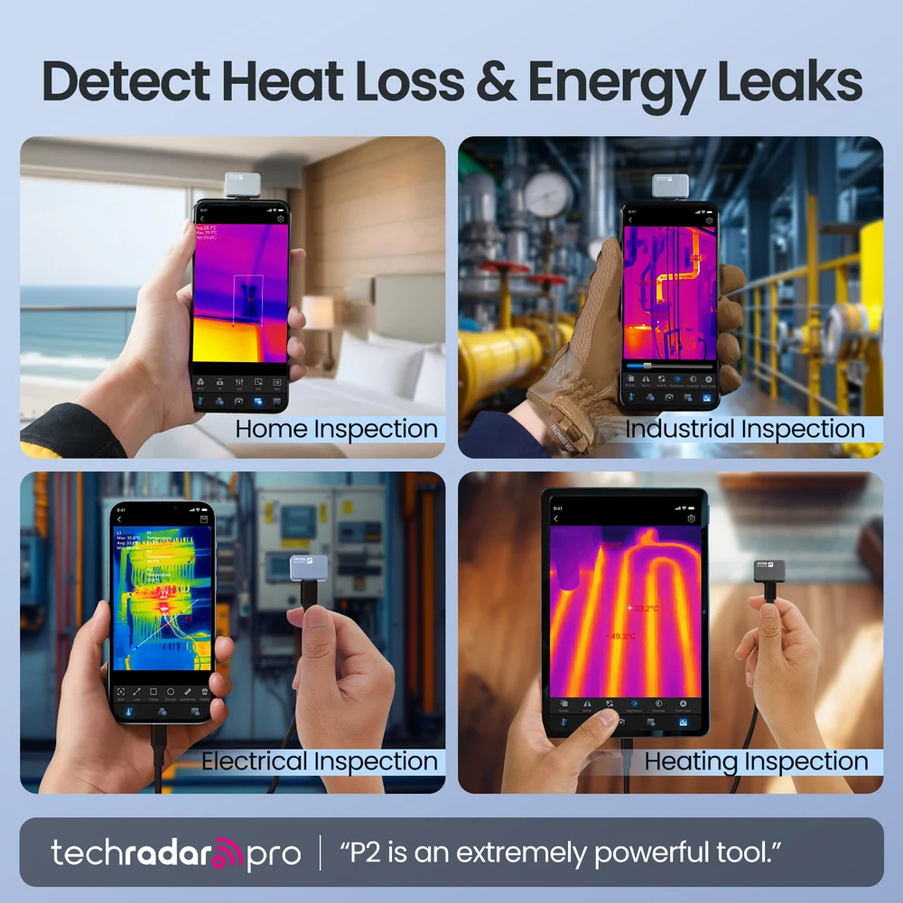 -20℃ to 600℃ Thermal Imager Thermal Imaging Camera P2 Floor Heating HVAC Inspection and Repair