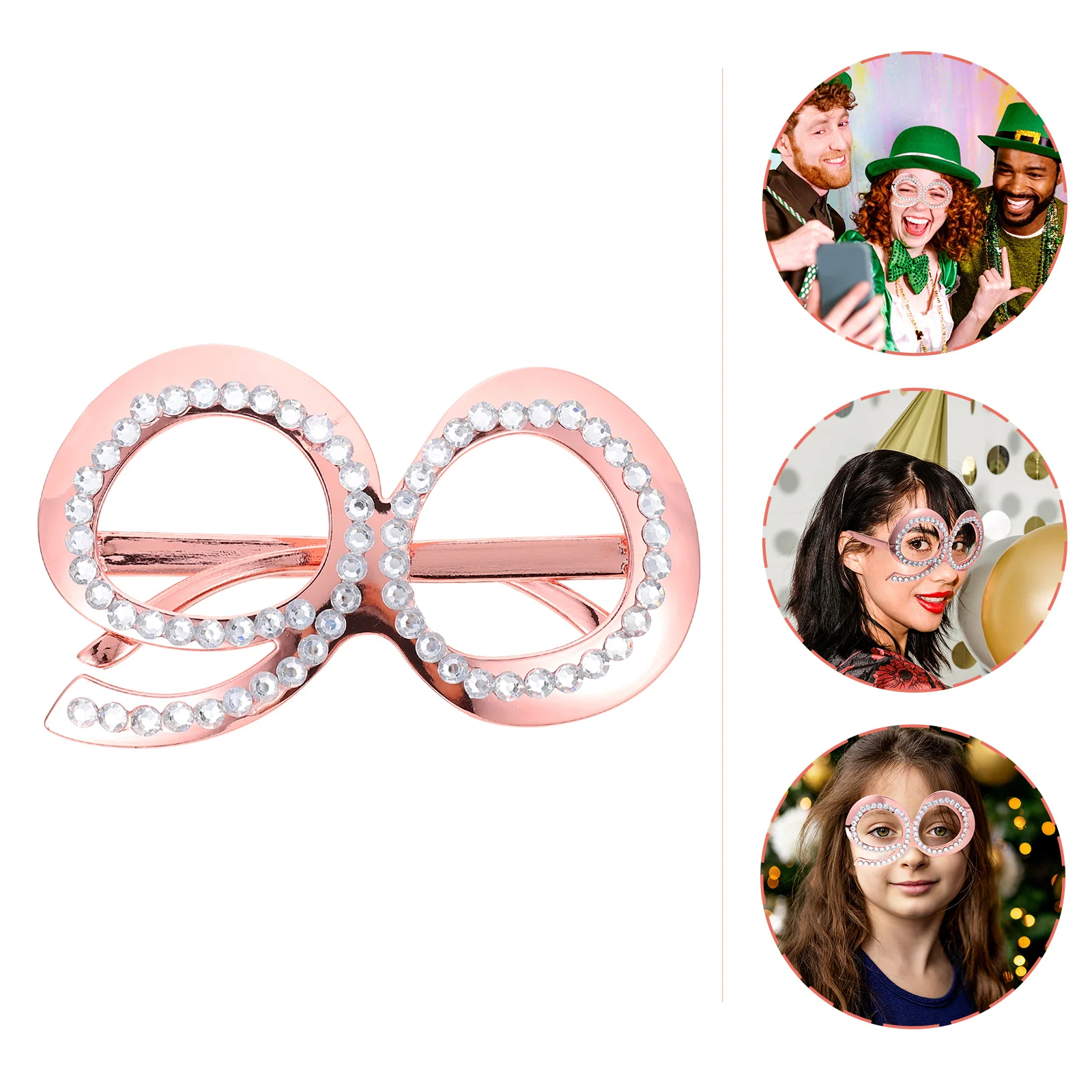 Numeric Birthday Party Glasses Novelty Eyewear Photo Props Shiny Rhinestone Lightweight Comfortable Frame for Adults Party