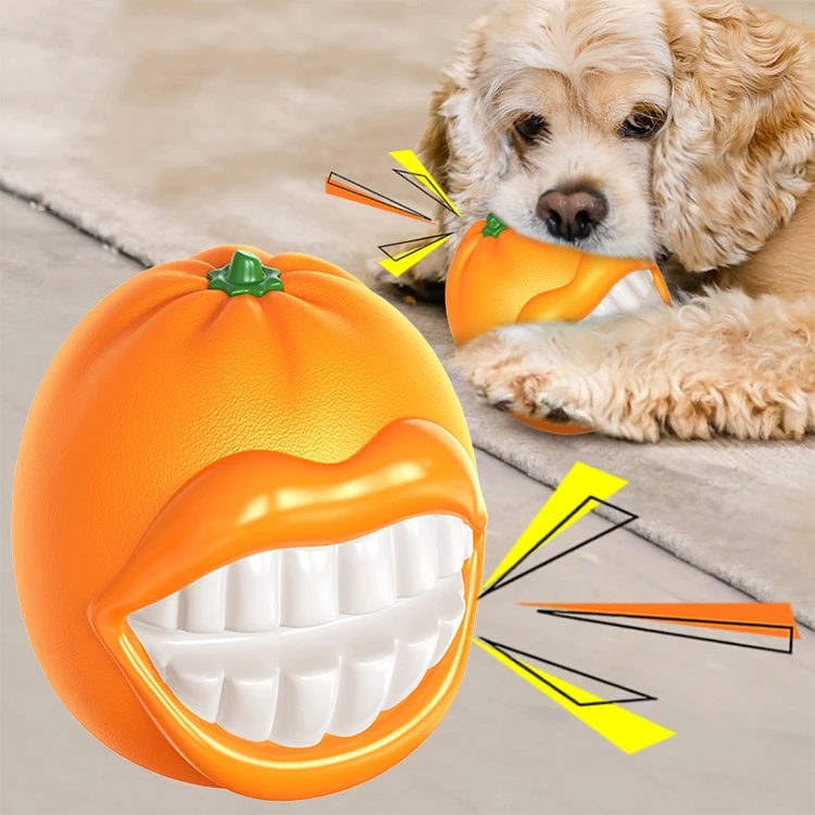 

Factory Wholesale Bite-Resistant Pet Popular Squeaky Sound Teething Teether Ball Toothbrush Strange Dog Toy