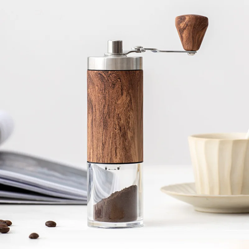 

Coffee Bean Grinder Portable Wood Grain Stainless Steel Crank Hand Hand Coffee Grinder Kitchen Tool Grinder