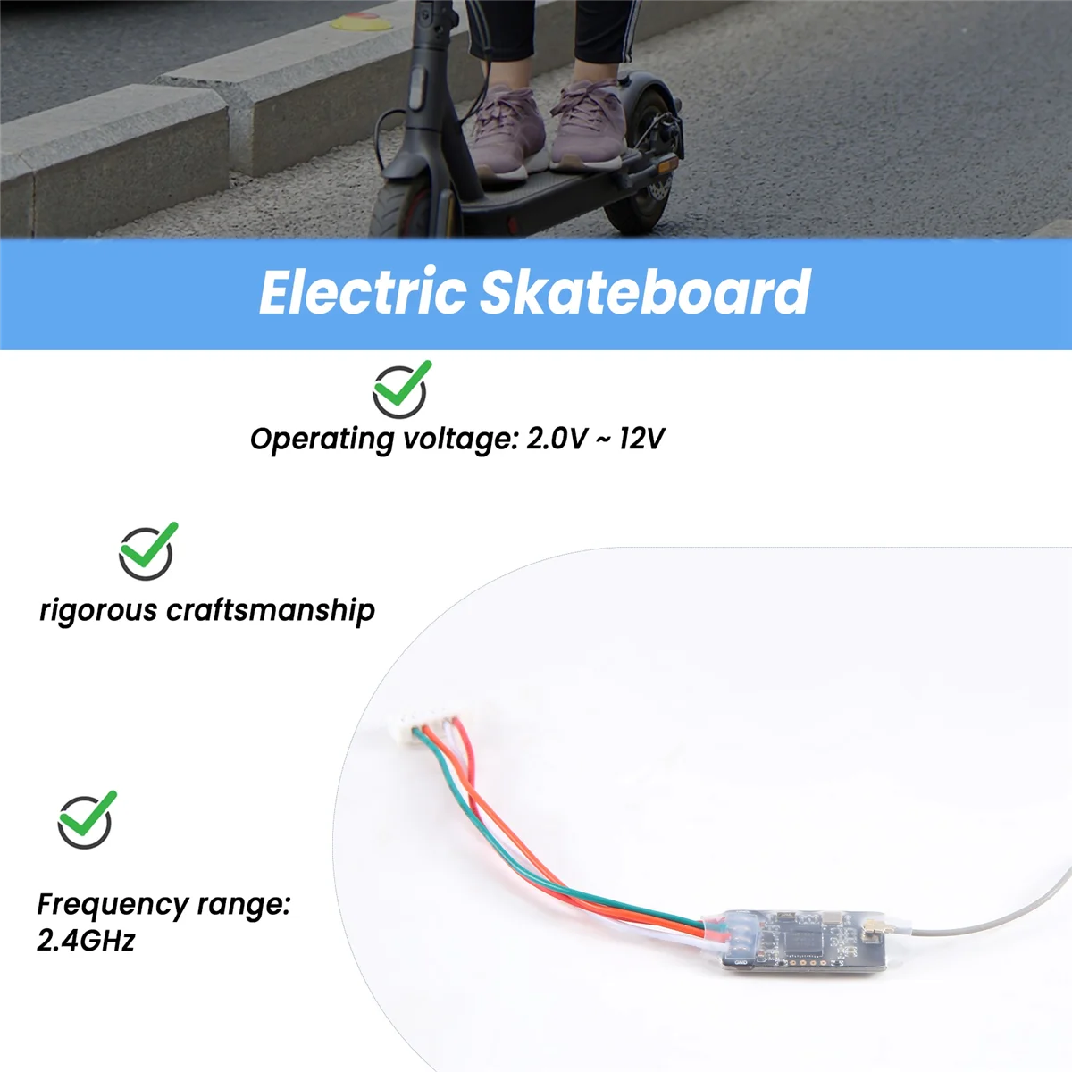 フリップスキーワイヤレスBluetoothモジュール,電動スケートボード用,vescツール,2.4g,vesc