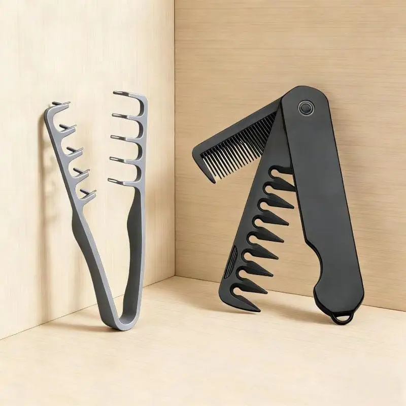 2 Pcs Texture Comb Foldable Voluminous Wide Toothed Hair Comb Multi Functional Styling Tool For Men Women Folding Texture Comb