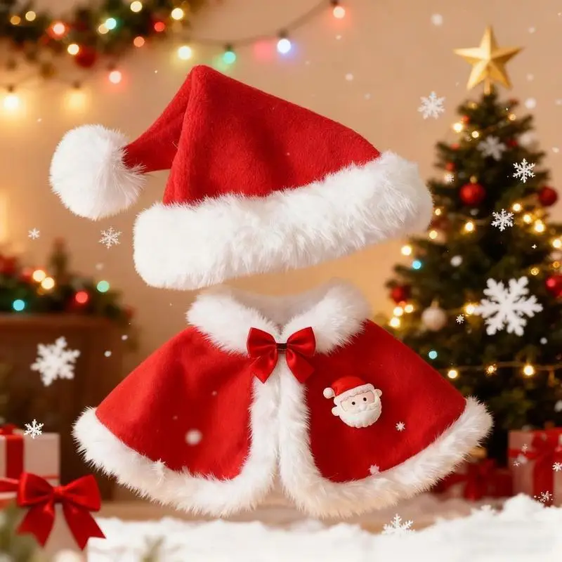 

In Stock( No Doll )Cotton Doll Outfit New Year Set Christmas Costume Visit Clothes Cloak Attribute Doll Clothes Toy Ornament