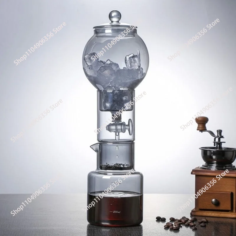Cold Drip Coffee Maker Set, Glass Cold Brew Dripper for Iced Coffee, Slow Cold Extraction Coffee Brewer