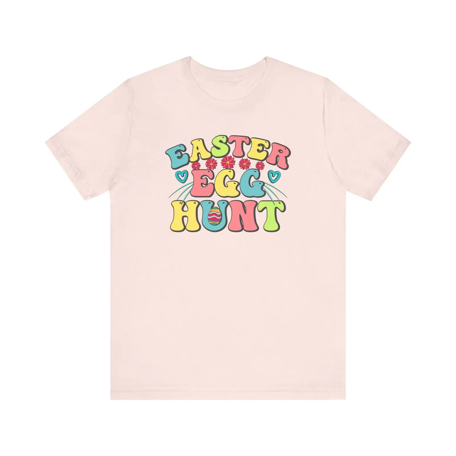 

Bella Canvas 3001, Unisex, Easter Egg Hunt T-Shirt, Soft Pink