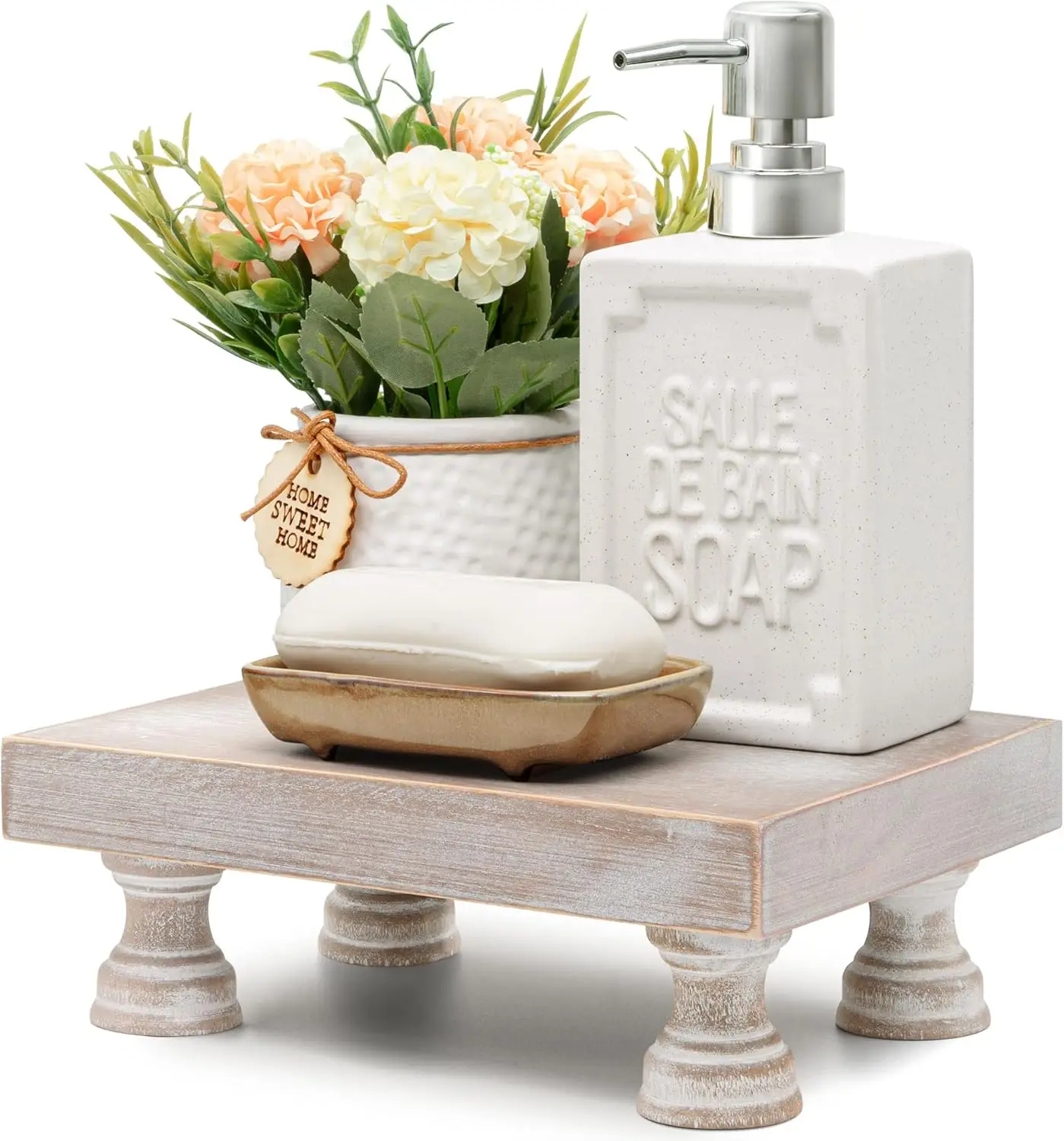 

Farmhouse Riser For Room Decor : Decorative Pedestal Stand For Display Your Home Decorations And Uniquely Soap Stand - Rustic