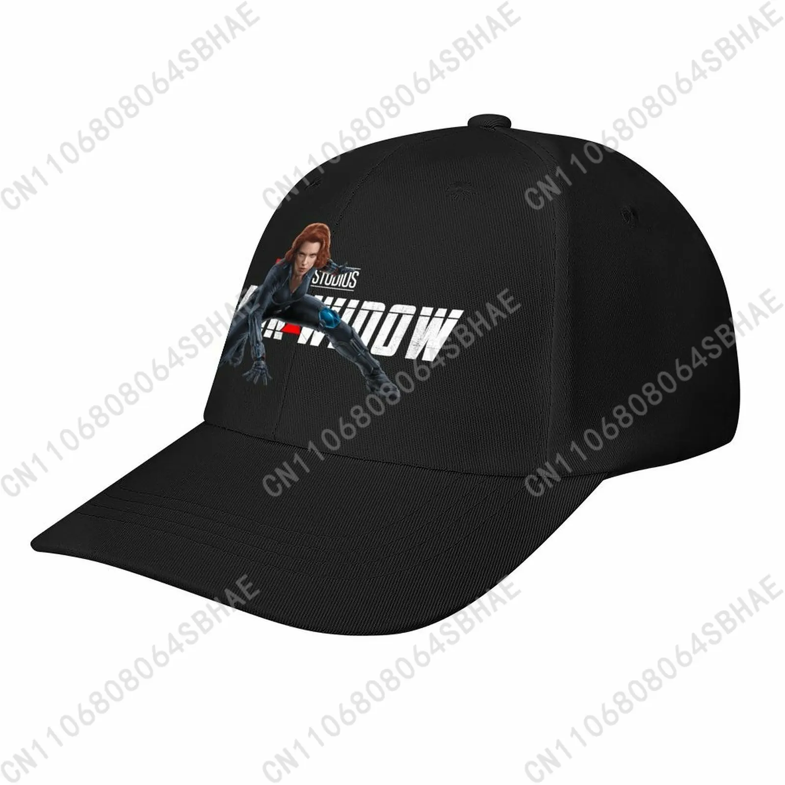 

Marvel Black Widow Baseball Cap Men Women Curved Brim Washed Rubber Print Adjustable Daily Wear Cap Custom Casual Gift Cosplay