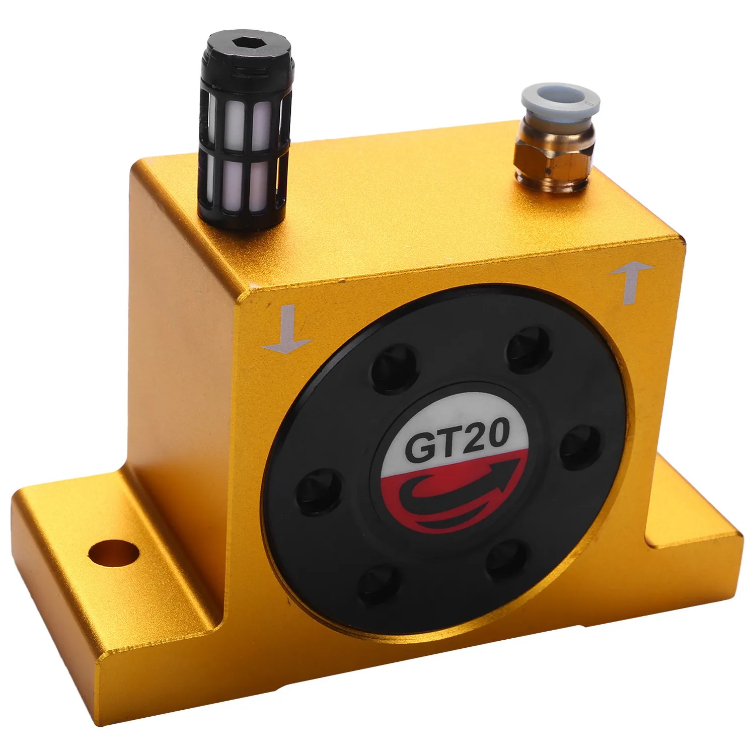 Pneumatic Turbine Vibrators, Silent Industrial Vibrator With Free Muffler For Hopper - Gt-20 / G 1/4, Yellow