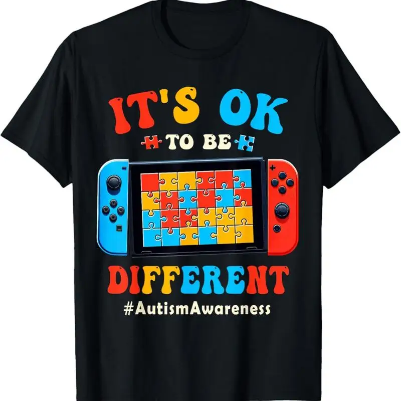 

Its Ok To Different Video Game Gamer Boys Men Kids Autism T Shirt