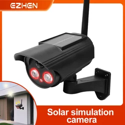 Outdoor Solar Simulation Camera Waterproof Dummy Camera Home Safe CCTV Surveillance Simulation Fake Camera Flashing LED Light