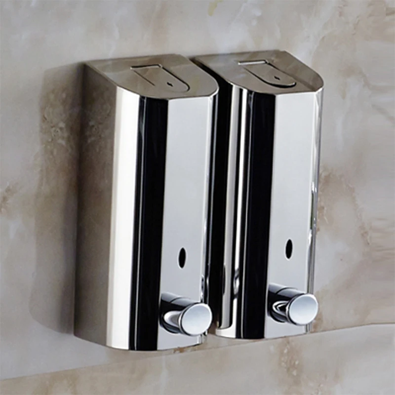 New stainless steel soap dispenser wall mounted bathroom Hotel shampoo lotion liquid soap dispenser hand soap dispenser