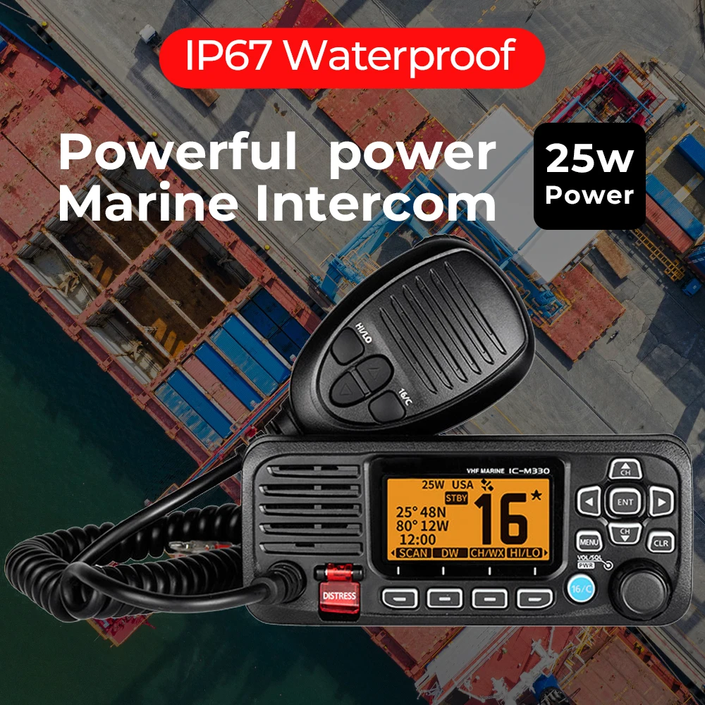 مقاوم للماء IPX7 25 واط البحرية اسلكية تخاطب البحرية راديو Vhf اسلكية تخاطب طويلة المدى M330 للبحر #4