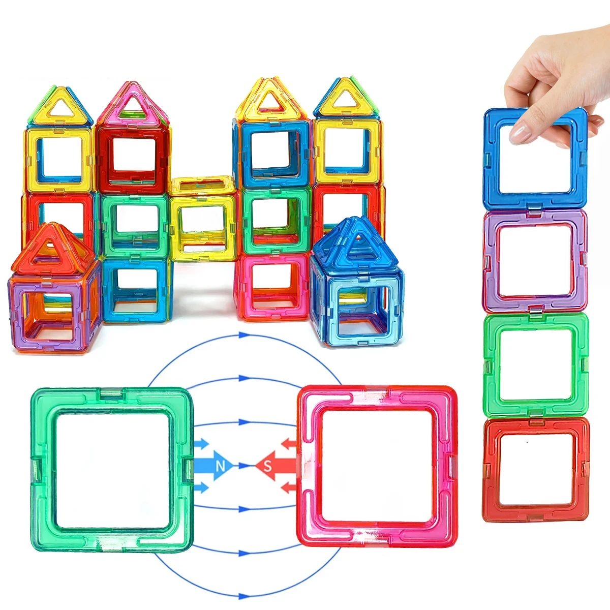 Magnet Spielzeug Große größe DIY Magnetische Bausteine Bau Spielzeug Für Kinder Bausteine STEM Spielzeug Lernen Pädagogisches Spielzeug