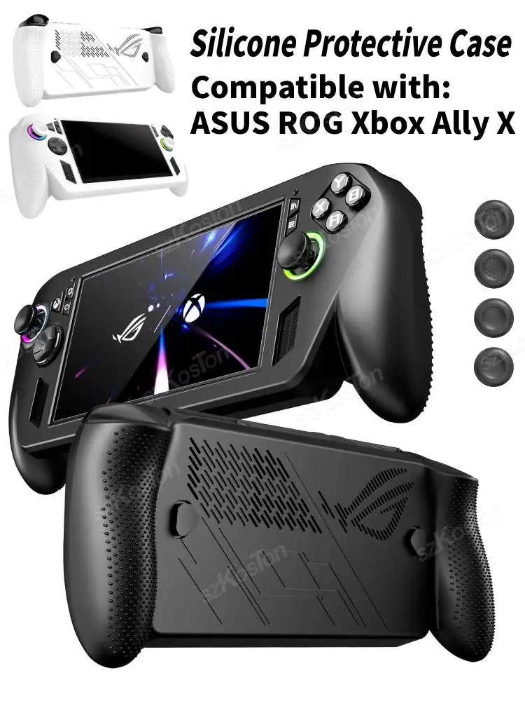 Étui de protection en silicone pour console de jeu ROG Xbox Ally X, housse anti-rayures avec capuchon de joystick pour accessoires ROG Xbox Ally