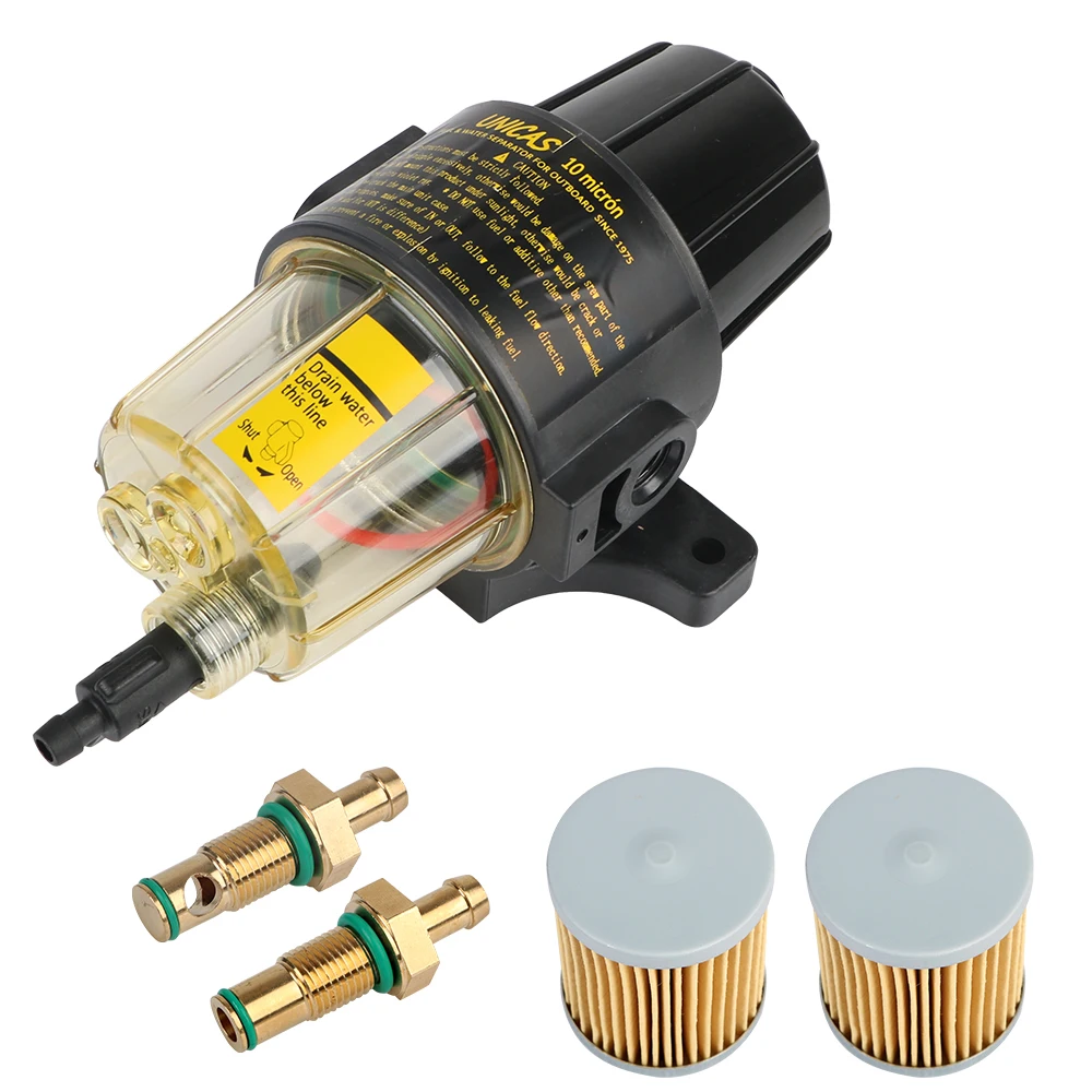 UF-10K Outboard Motors Fuel Tank Fuel Filter Yacht Boat Diesel Gasoline Engine Oil and Water Separator With 2Pcs Extra Filter