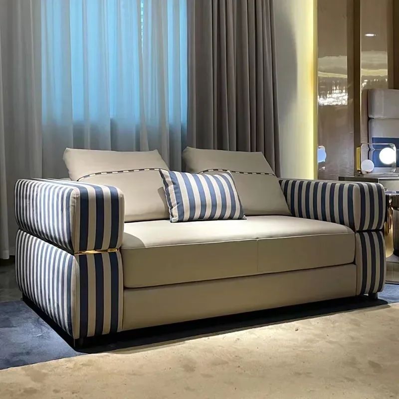 Small apartment matte leather sofa
