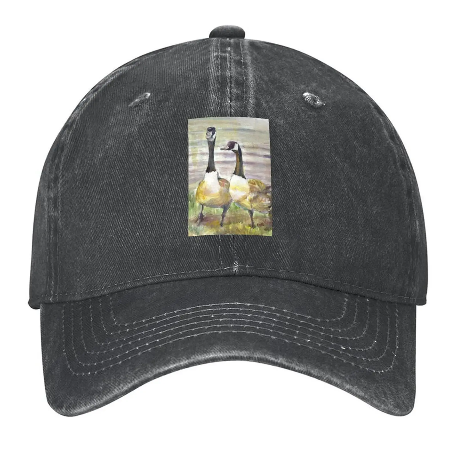 

Geese, A geese couple enjoying their environs Baseball Cap party Hat black Hat Beach Golf Cap Women's Beach Men's