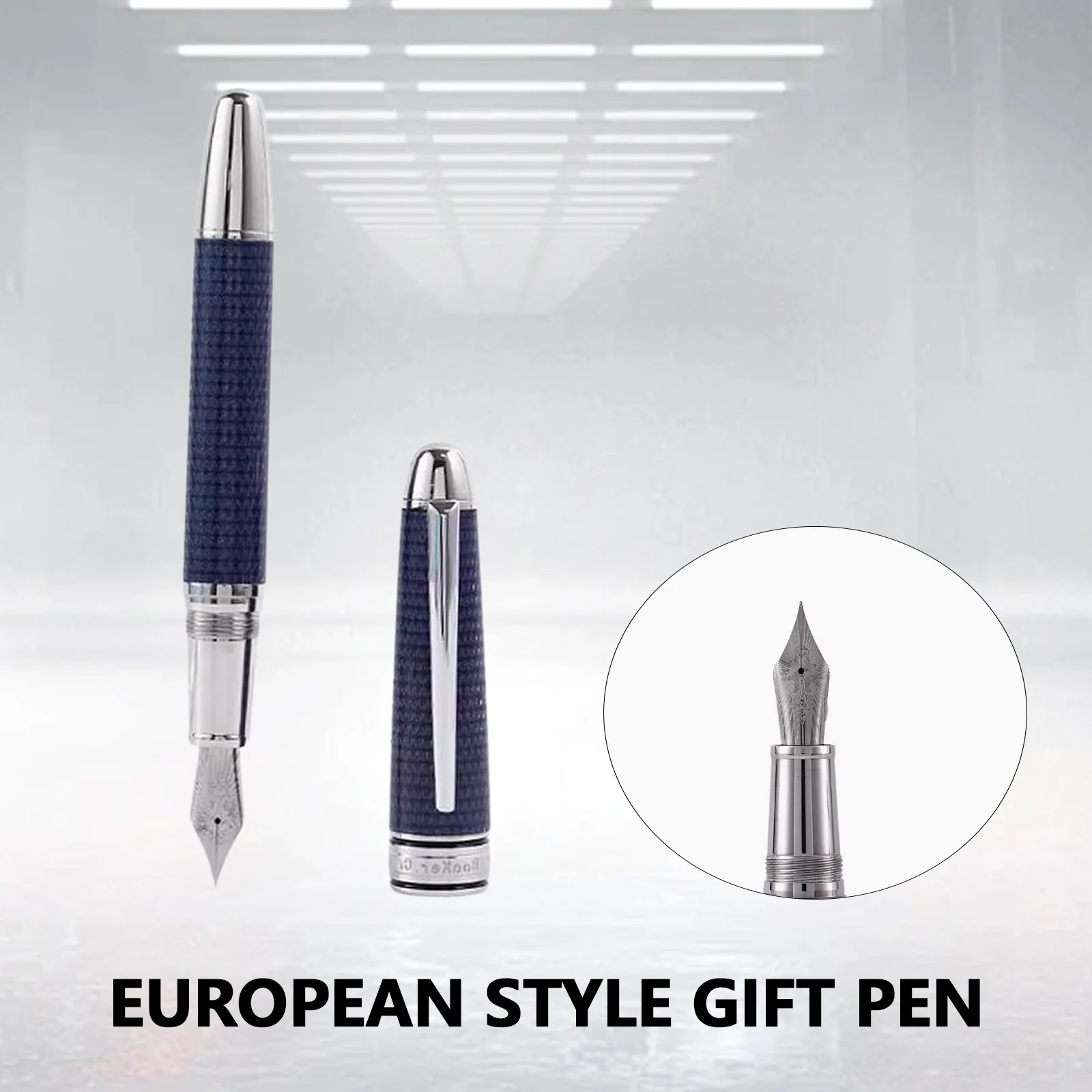 New BooKer.Cr 004 metal fountain pen with 0.5mm iraurita nib high-end blue Gift Pen for students school office writing supplies