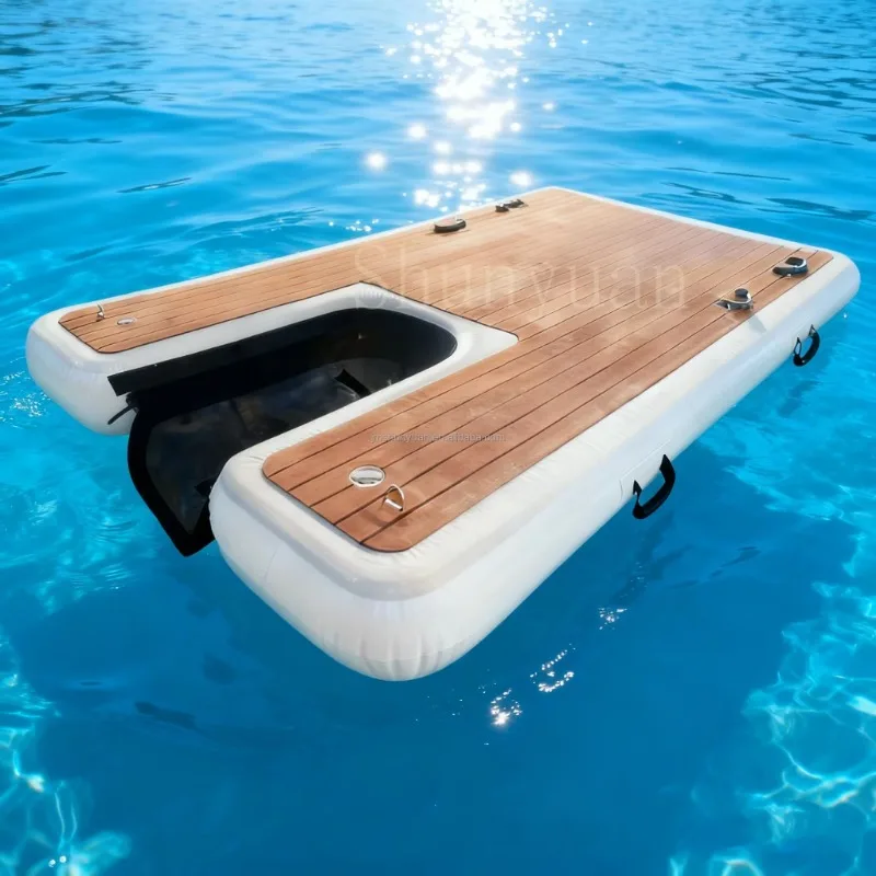 Inflatable boat ramp, water float ladder, pet boat or pool float ladder, air cushion boarding platform