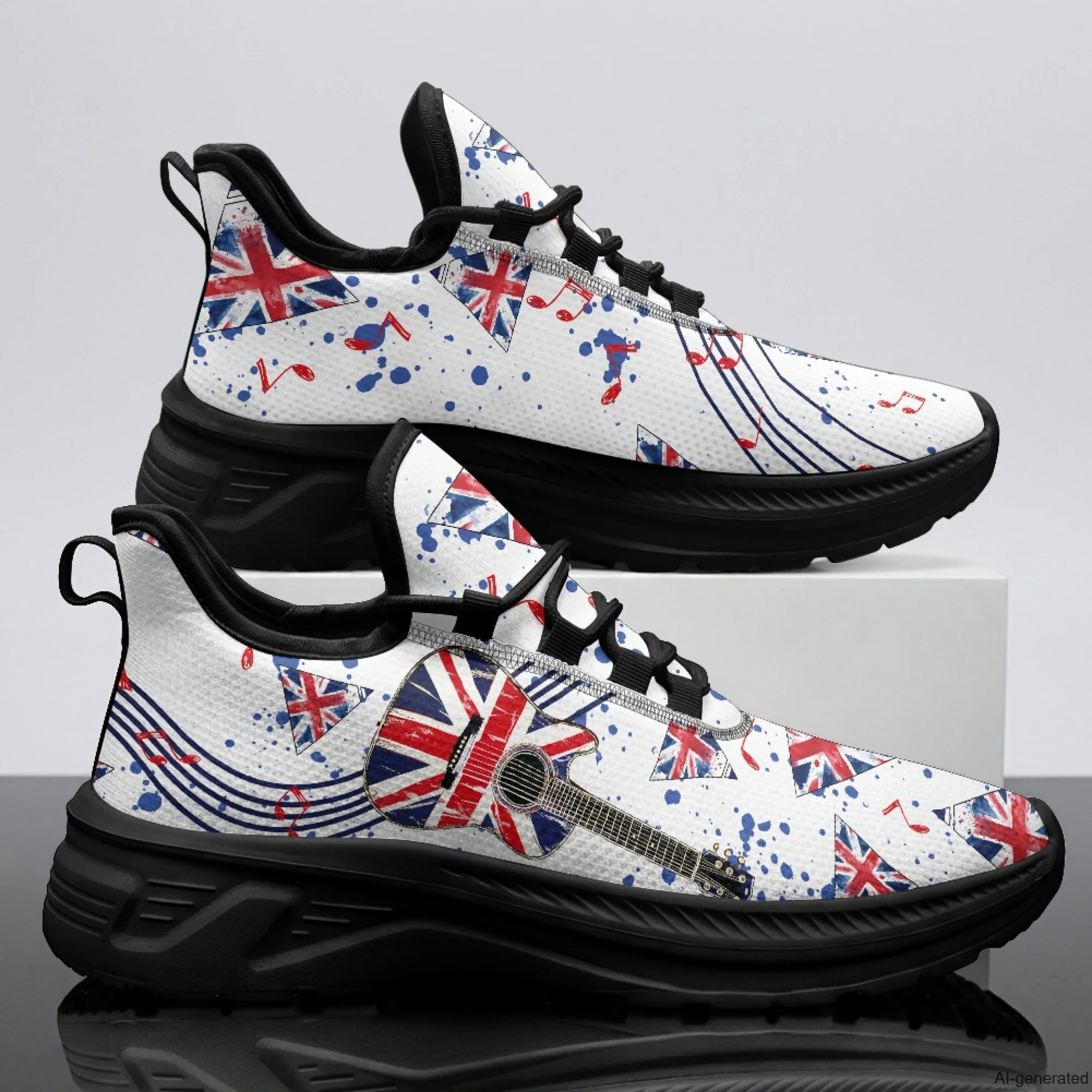 XIXIRIMIDO Womens Walking Shoes Nurse Shoes Nurse Sneakers British Flag Print Tenis Masculino De Corrida Barefoot Shoes 35-48