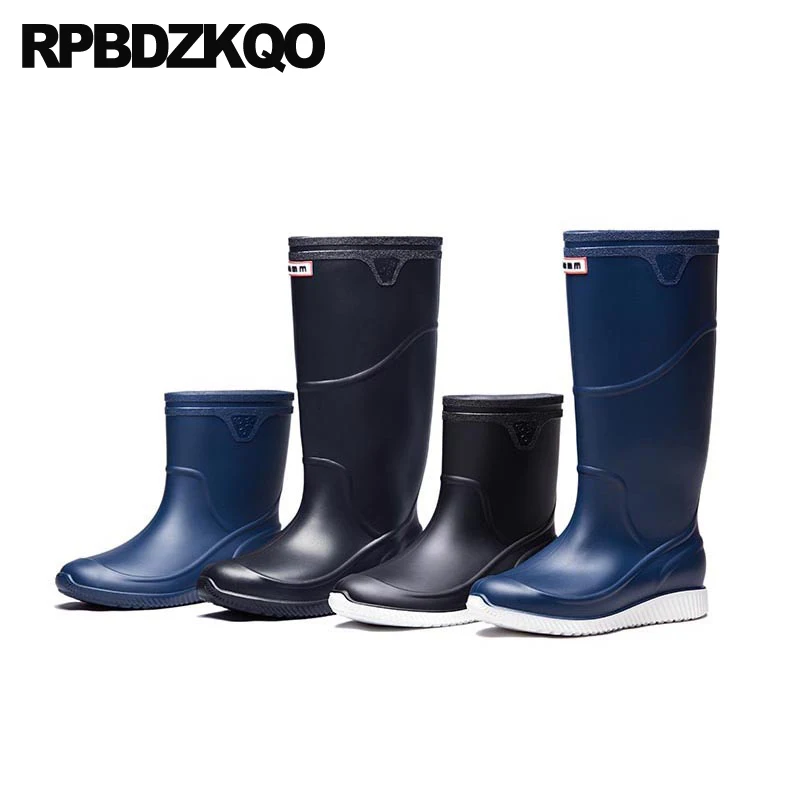 

Slip On Fishing Rainboots Rain Boots Tall Flats Long Knee High Fur Lined Shoes Detachable Booties Ankle Rubber Men Removable Pvc