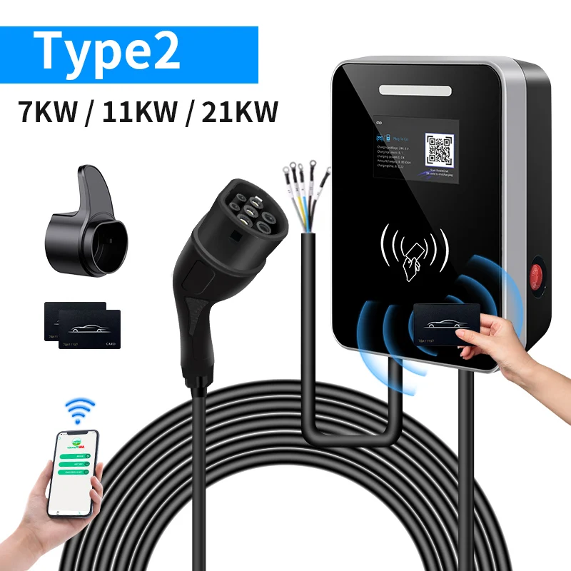 

MRS-ES Портативная зарядная станция для электромобилей 7 кВт 11 кВт 22 кВт Тип 2 Домашняя универсальная зарядная станция Автомобильное естественное охлаждение