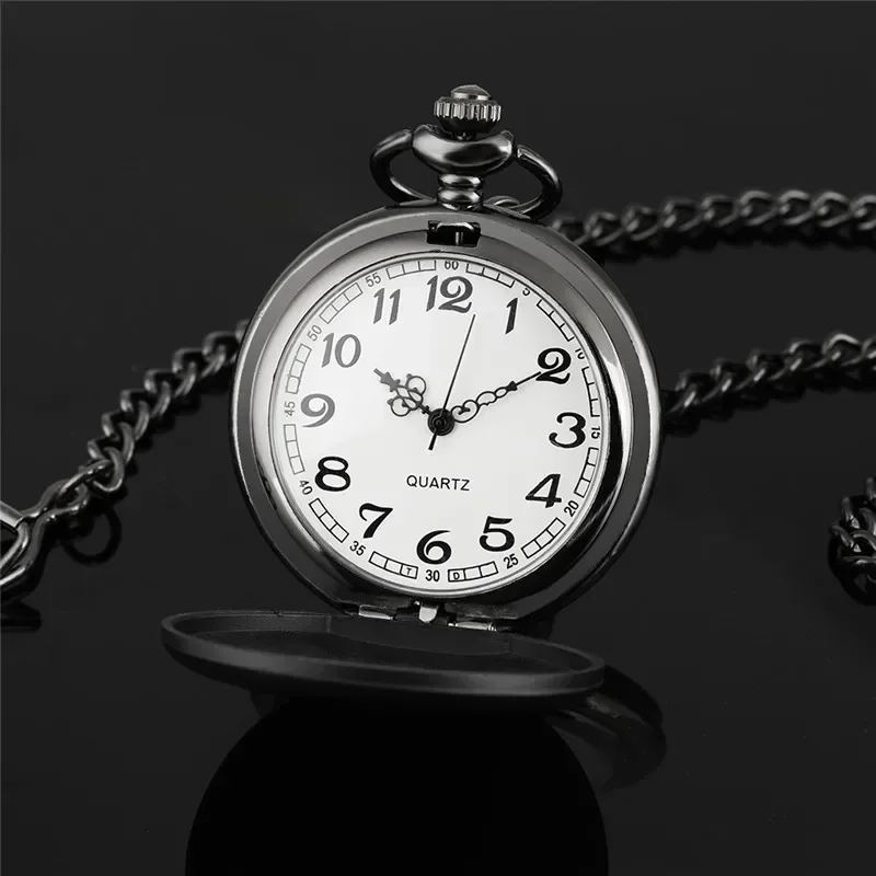Fashion Pocket Watch To My Husband I Love You Men's Analog Quartz Watches Arabic Number Display Fob Chain Timepiece Present