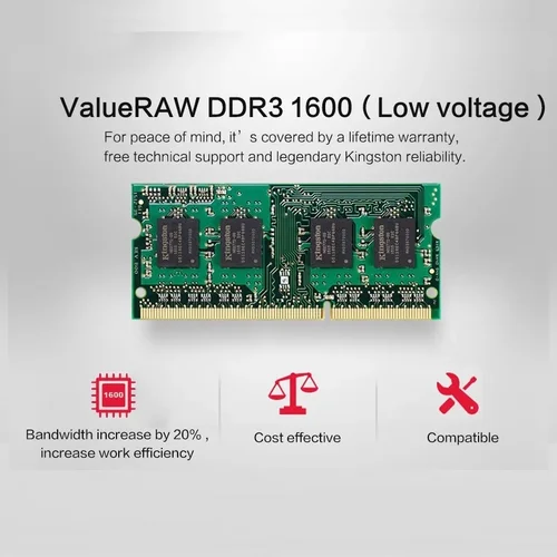 Imagen 2 del producto Memoria RAM DDR3 DDR3L de 4GB 8GB para portátil SODIMM 1333/1666MHz 204 pines 1.35V/1.5V RAM PC3-10600 12800 RAM para laptop