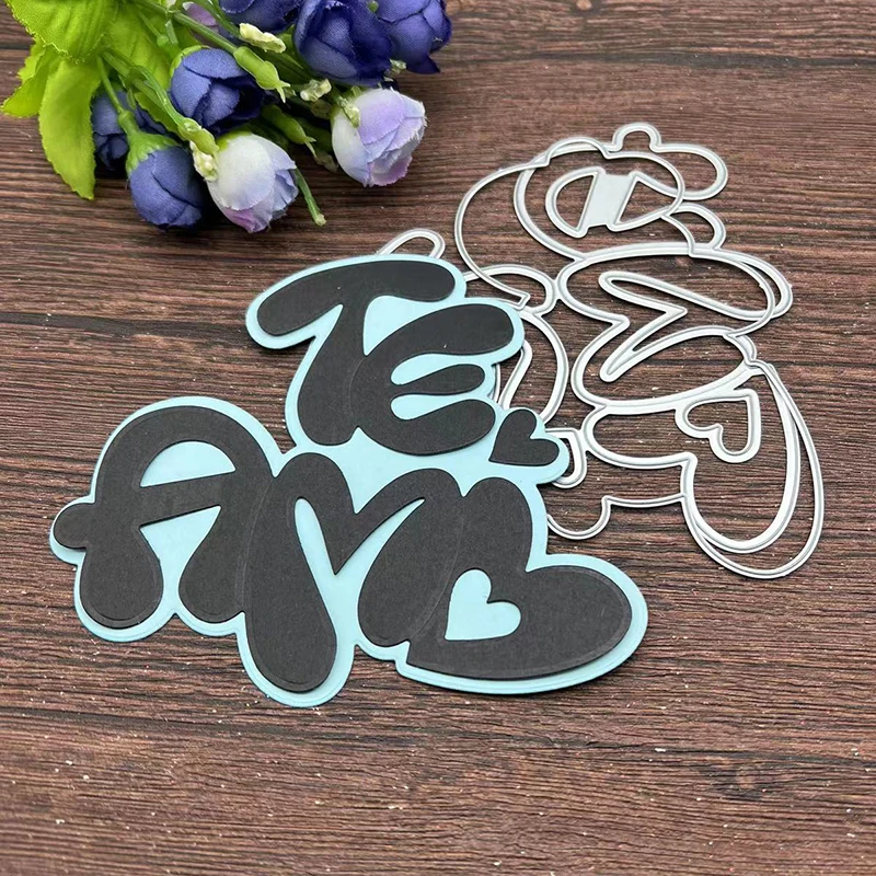 New 2Portuguese I love you lace Metal Cutting Dies Stencils For DIY Scrapbooking Decorative Embossing Handcraft Template