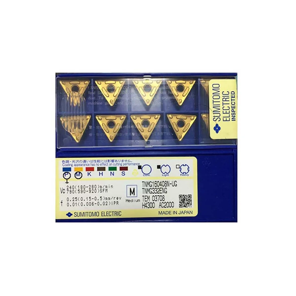 

100% оригинальные твердосплавные токарные пластины TNMG16/160408N/160404N/160412N/160416N UG AC2000 для токарного станка с ЧПУ