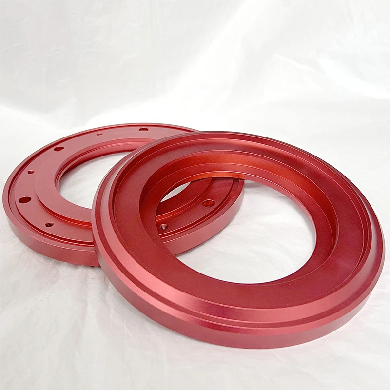 

CNC Machining Milling Turning Parts CNC Machined Red Anodized Aluminum Alloy Flange Ring