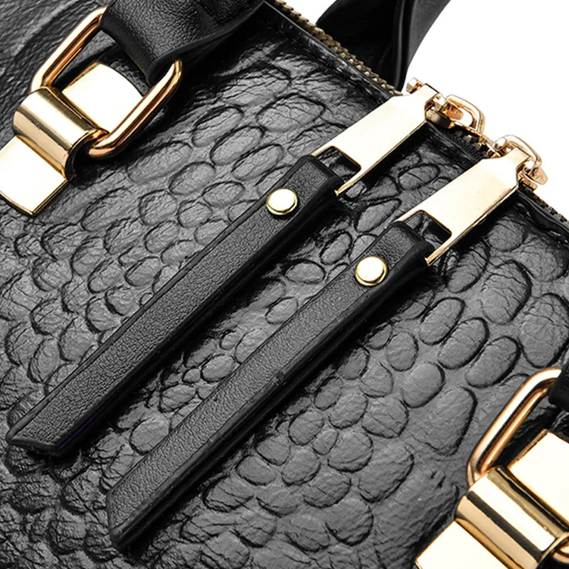 Luxury Crocodile Pattern Handbag Women Winter New PU Leather Tassel Shoulder Bag Brands Design Handle Bag Lady Purse