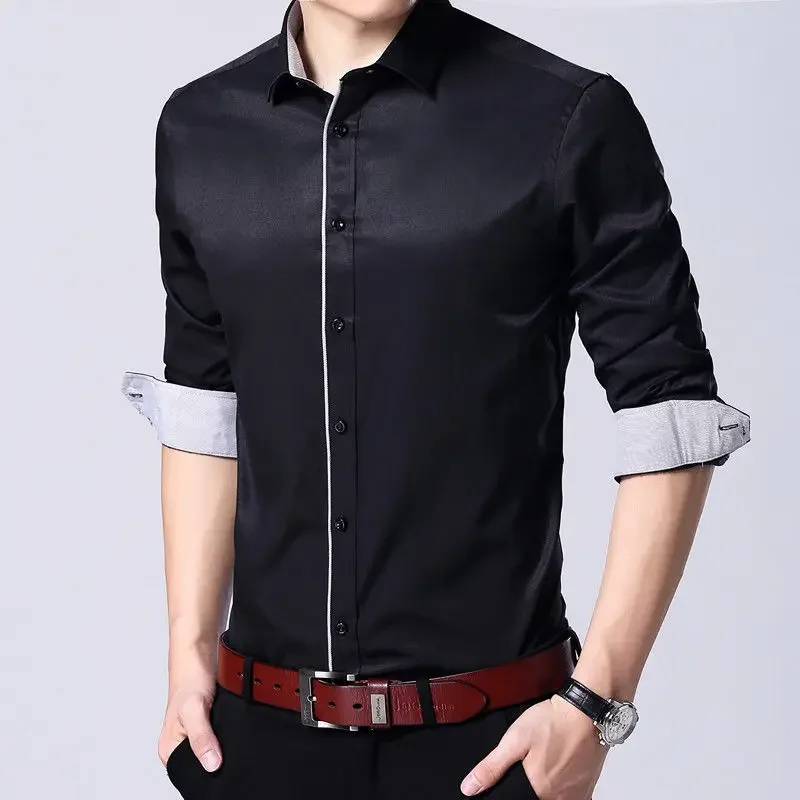 Plus Large Size 9XL 8XL 7XL 6XL 5XL Slim Fit Mens Business Casual Long Sleeved Shirt Classic Male Social Dress Shirts Yyqwsj