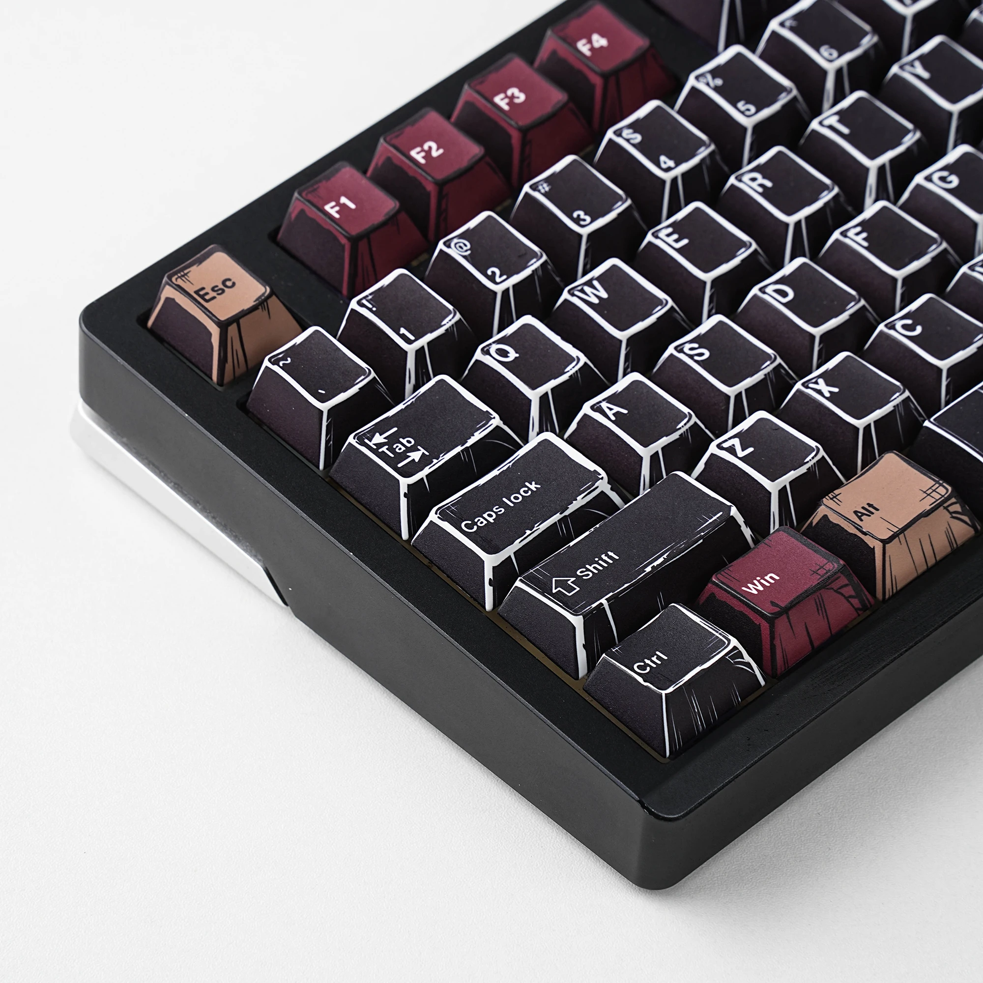 

Колпачки для клавиш в стиле комиксов, смешанный свет R1 R2, непрозрачные колпачки для клавиш Cherry PBT Dye Sub, корейский, немецкий, французский, переключатель Mx, колпачки для клавиатуры, русский BRPT