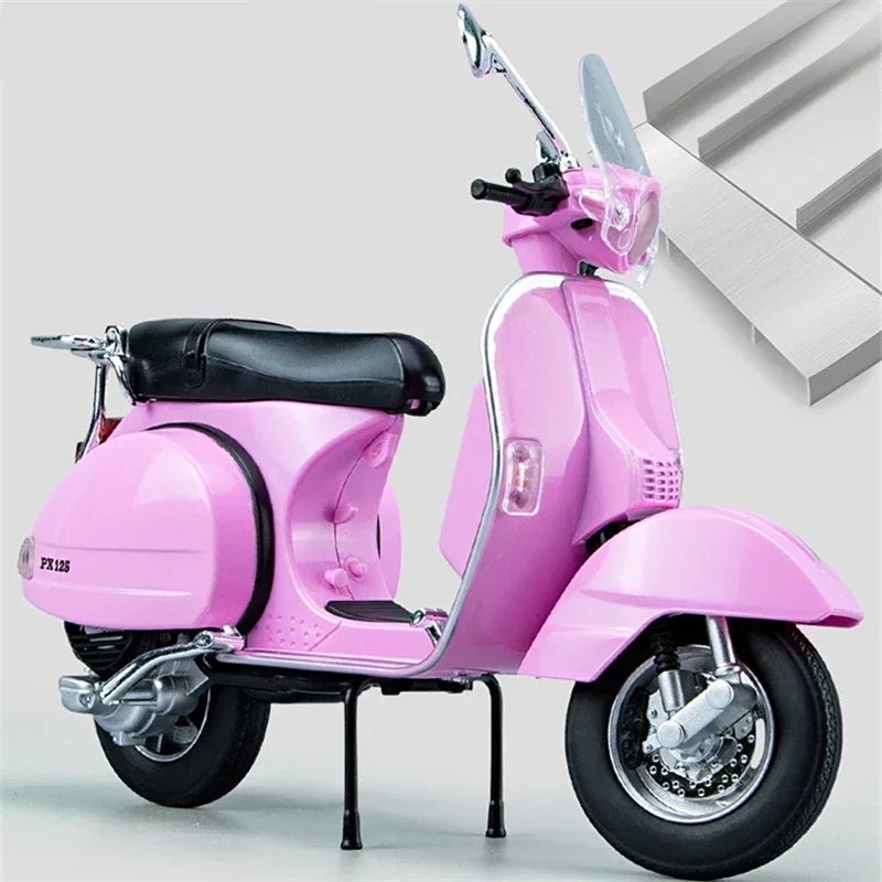 1/10 Vespa 125 Alloy Leisure Motorcycle Model Diecasts Metal Street Motorcycle Model Simulation Sound and Light Childrens Gifts