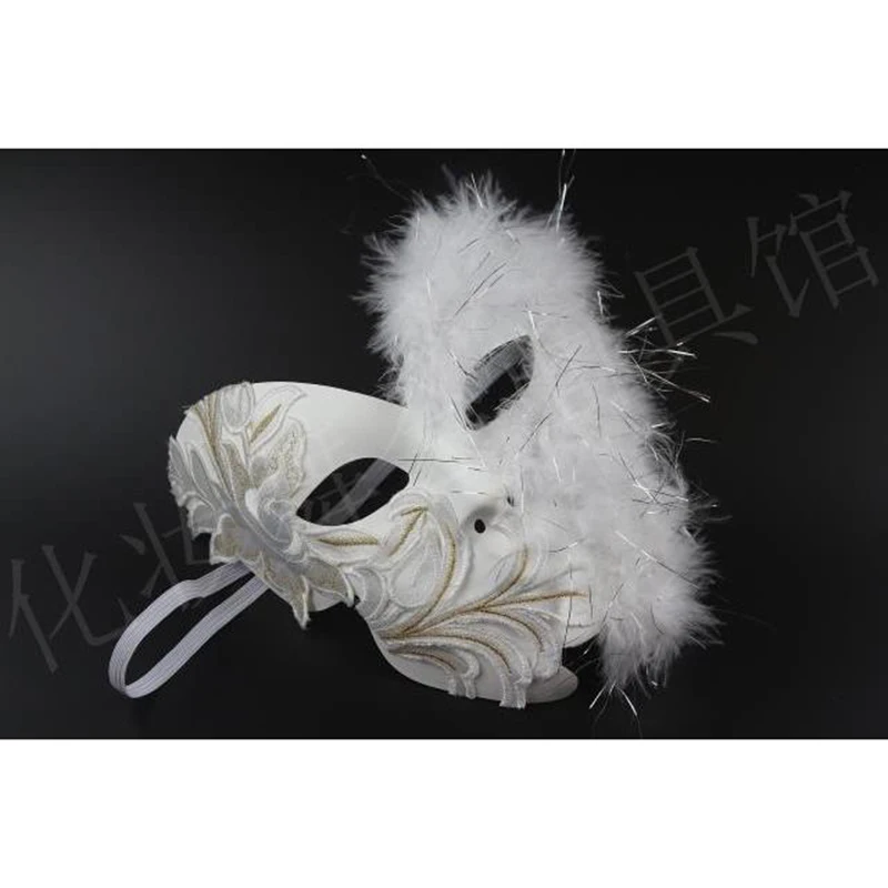 White Flowers Lace Whole Face Venetian Masquerade Mask Princess Women Halloween Christmas Festival Cosplay Party Handmade Toys