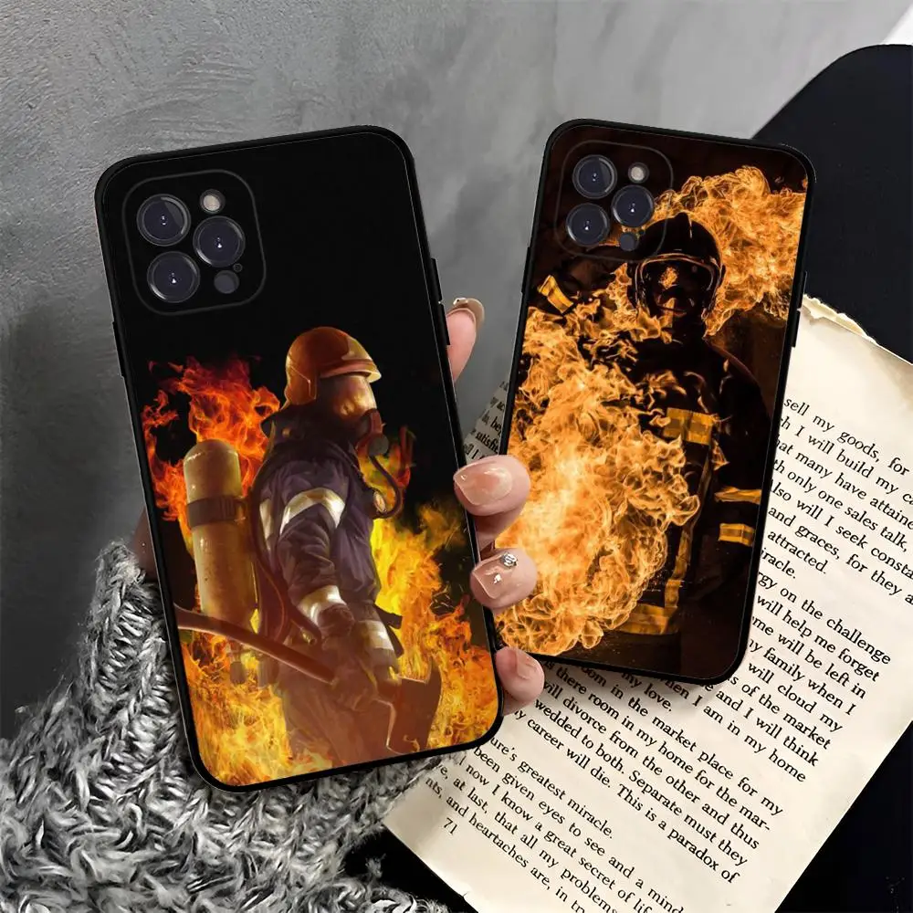 Firefighter Heroes Fireman Phone Case For IPhone 15 14 13 12 Mini 11 Pro XS Max X XR SE 6 7 8 Plus Soft Silicone Cover