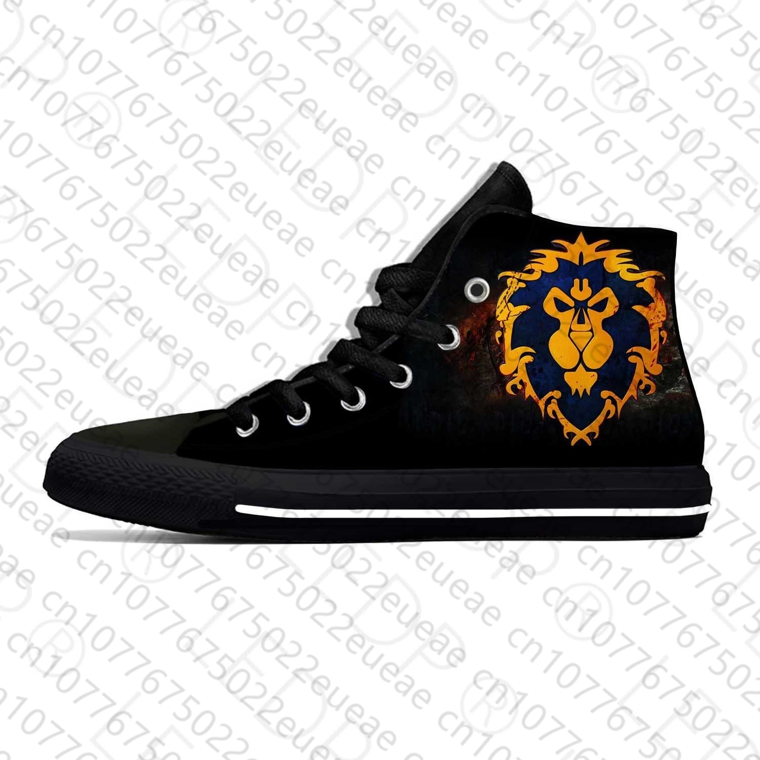 Wow Anime Game Cartoon World Of Warcraft Alliance Casual Cloth Shoes High Top Lightweight Breathable 3D Print Men Women Sneakers